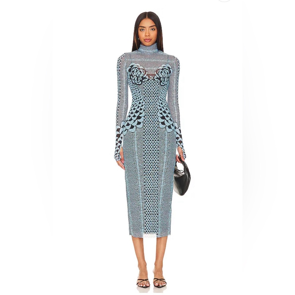 Shailene Dress in Aqua Petals